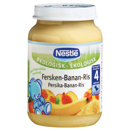 Nestlé Fersken-Banan-Ris, fra 4 mdr.