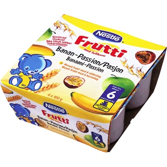 Nestlé Frutti Banan-Passion, fra 6 mdr.