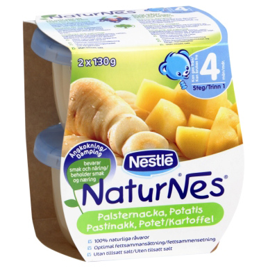 Nestlé NaturNes Pastinak-Kartoffel, fra 4 mdr.