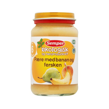 Semper Pære med banan og fersken – fra 6 mdr.