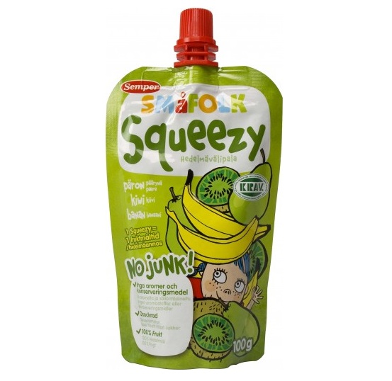 Småfolk Squeezy Pære, kiwi, banan – Fra 1 år